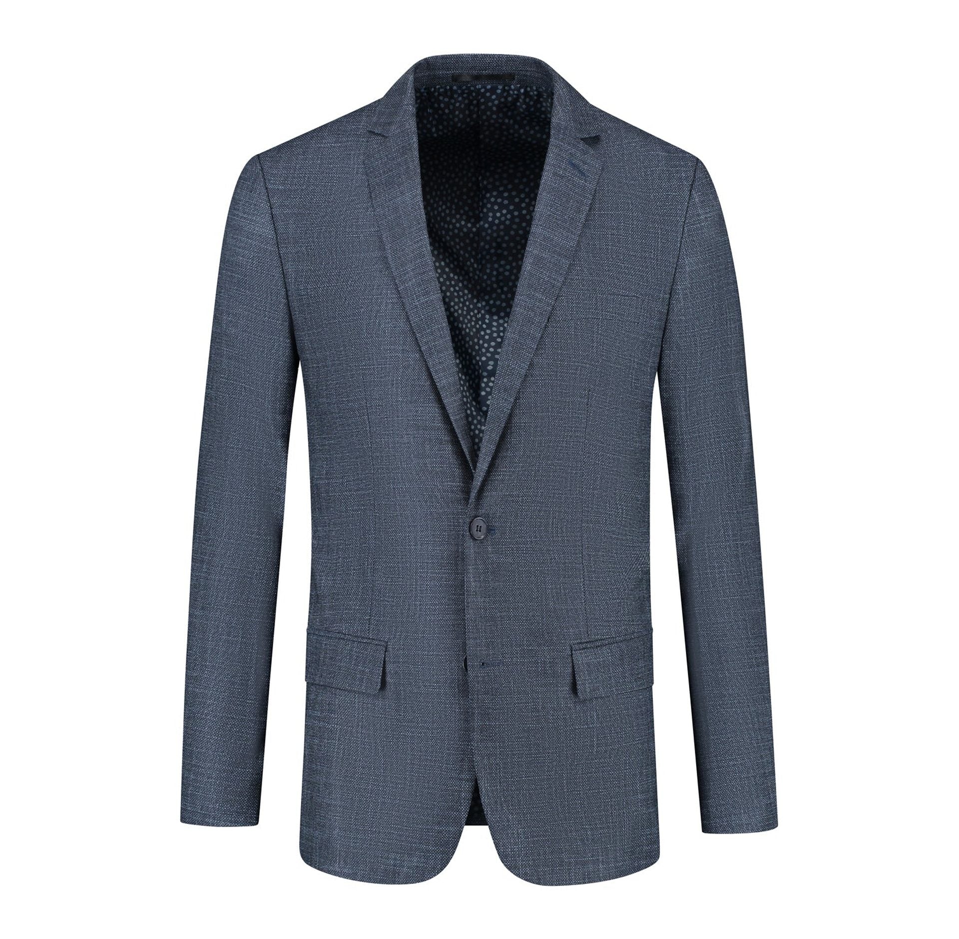 Pak birdseye structuur blauw - Gents