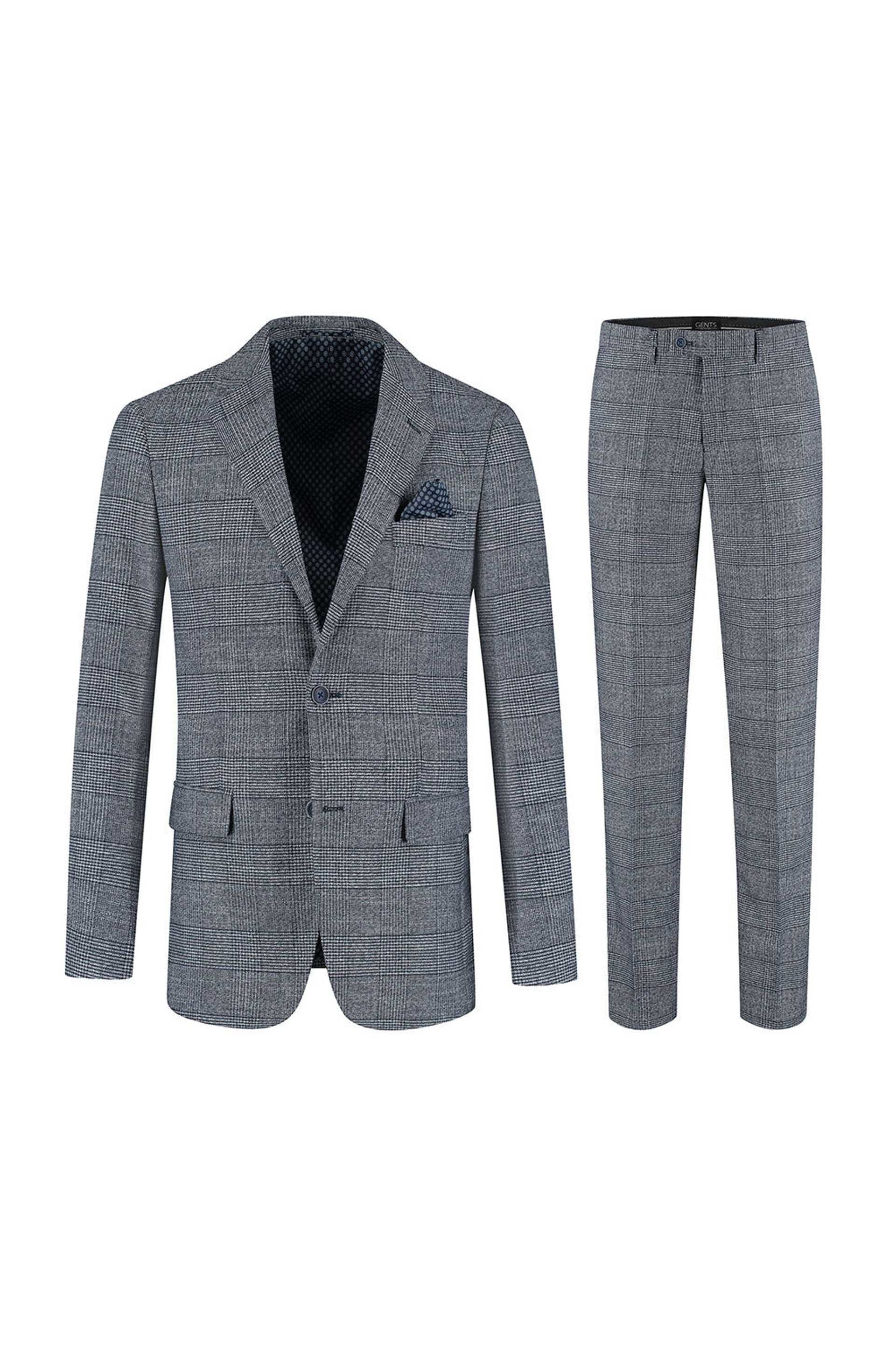 Pak Glen Check blauw - Gents