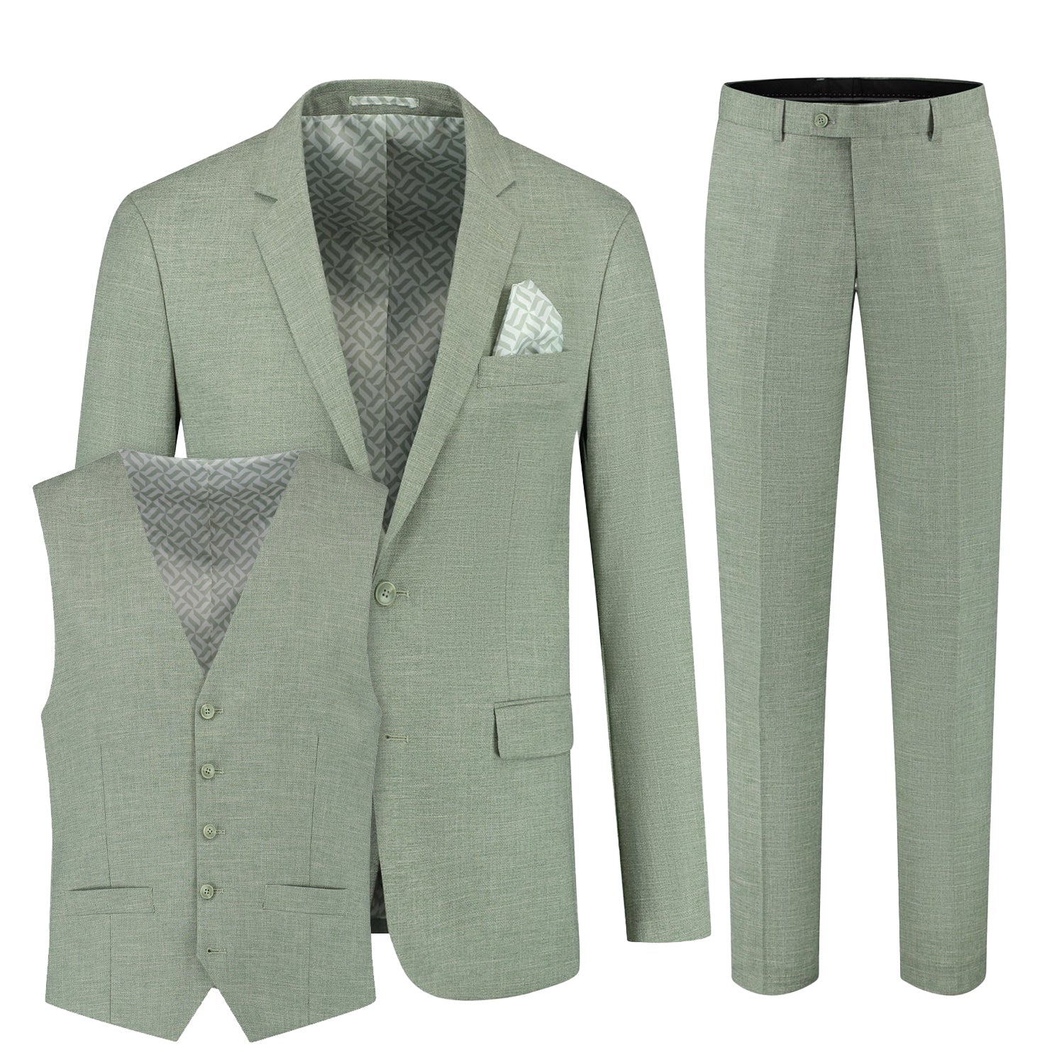 Pak linnenlook saliegroen 3 - delig - Gents