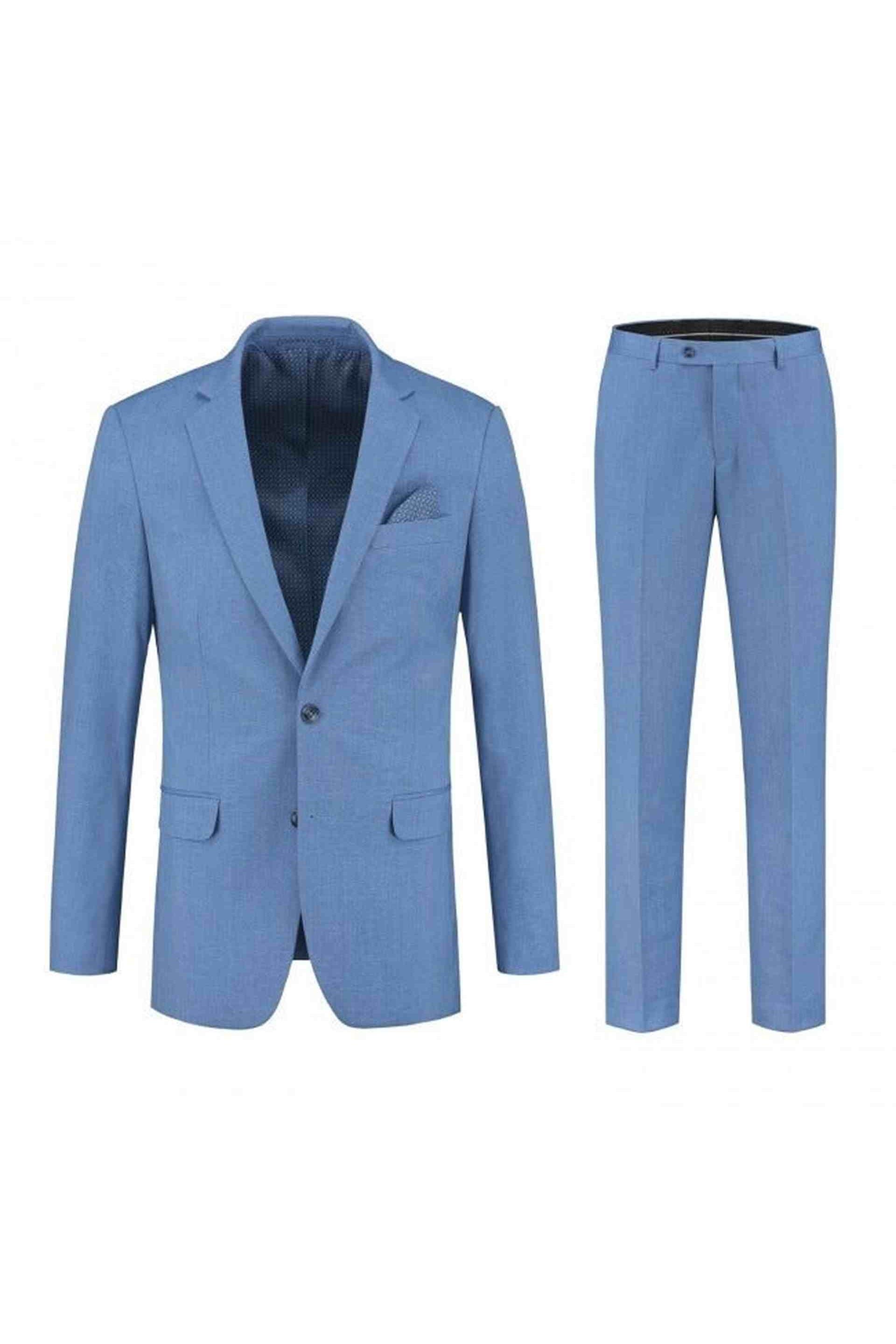 Pak linnenlook staalblauw 2 - delig - Gents
