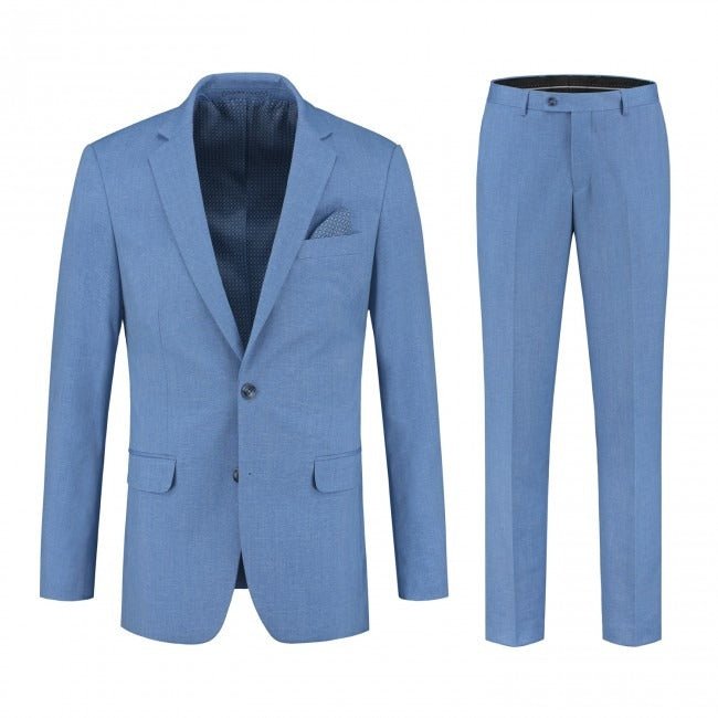 Pak linnenlook staalblauw 2 - delig - Gents
