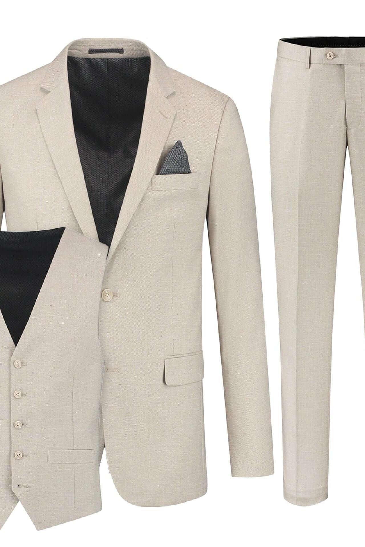 Pak linnenlook zand 3 - delig - Gents