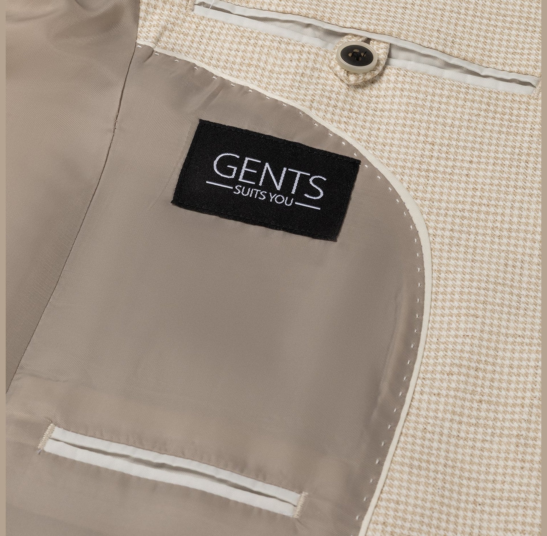 Pak pied - de - poule linnen - katoen beige - Gents