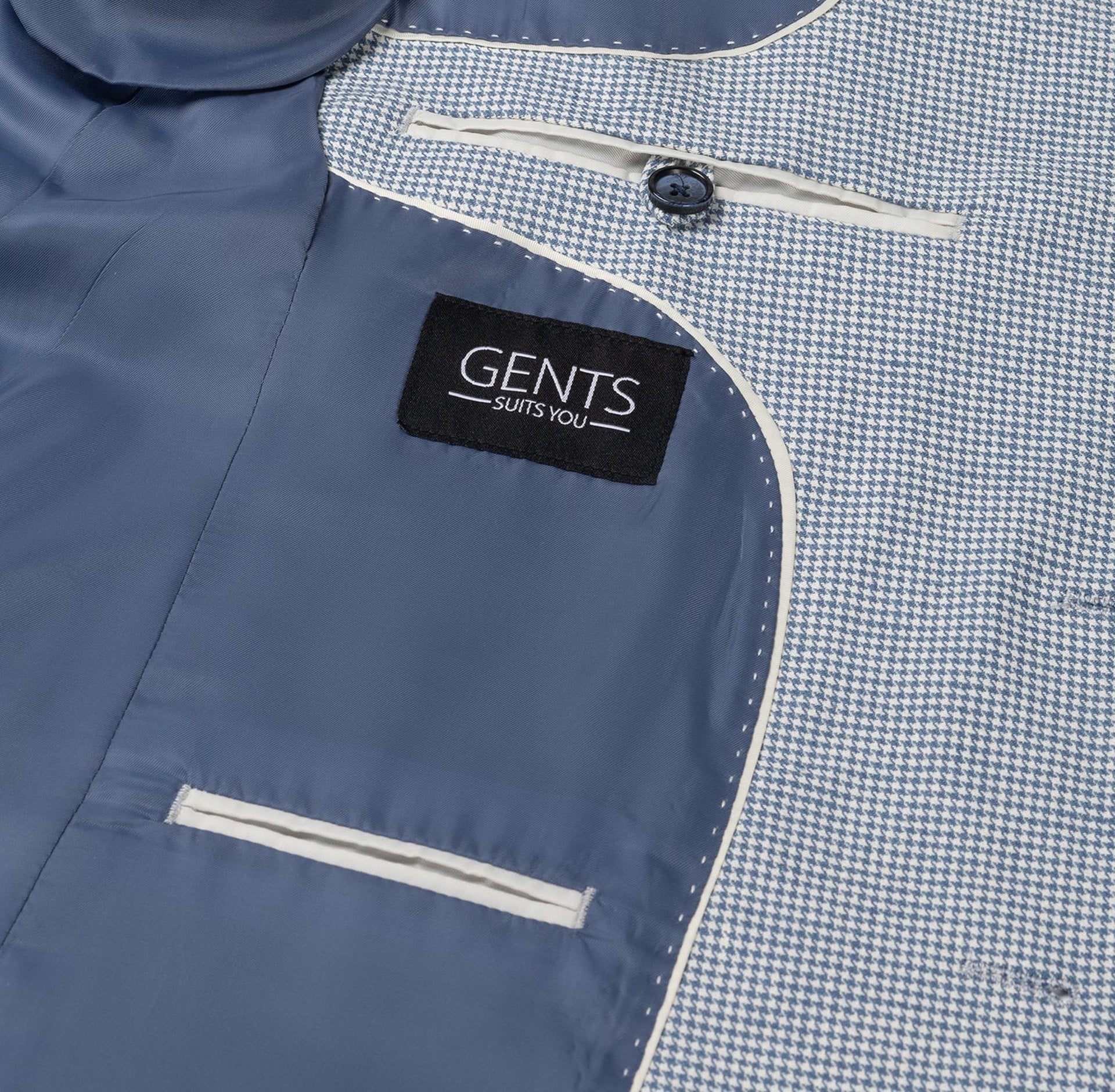 Pak pied - de - poule linnen - katoen blauw - Gents