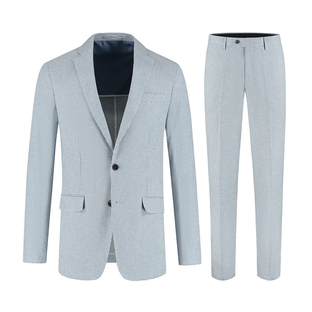Pak pied - de - poule linnen - katoen blauw - Gents