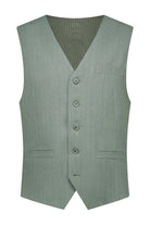 Pak pinstripe groen 3-delig vest in groen kleur met knopen en zak.