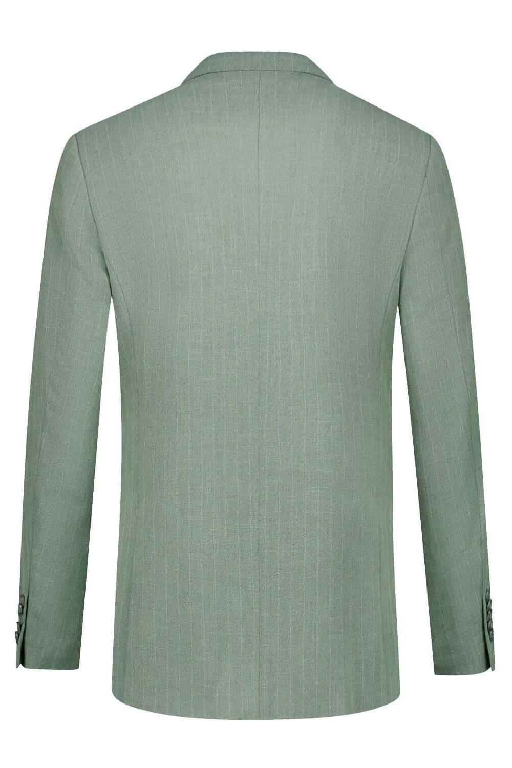 Pak pinstripe groen 3-delig achterzijde van het blazer