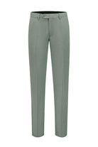 Pak pinstripe groen 3-delig - stijlvolle groene broek met pinstripe ontwerp, perfect voor formele gelegenheden.