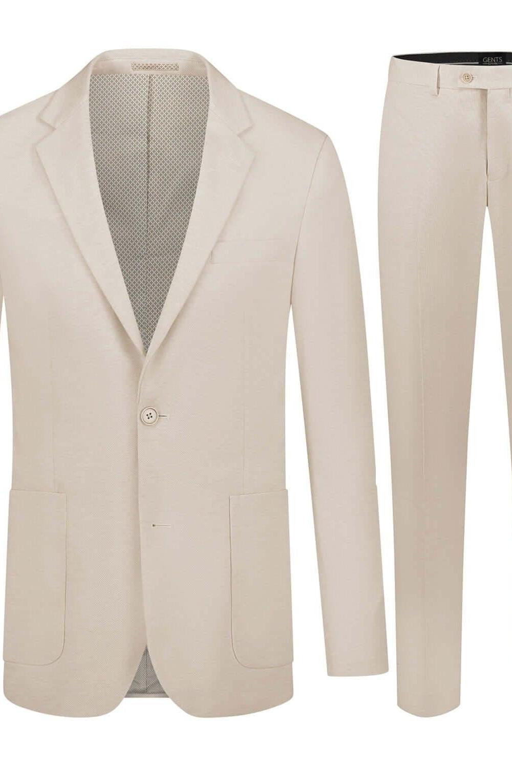 Pak stretch beige 2 - delig - Gents