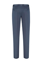 Pak Stretch Birdseye Blauw styling, achteraanzicht van het stijlvolle 2-delige stretchpak.
