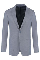 Pak stretch blauwgrijs 2-delig herenblazer in lichtblauwgrijs tint met open kraag