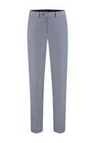 Pak stretch blauwgrijs 2-delig herenbroek, modieus en comfortabel, perfect voor diverse gelegenheden.