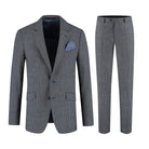 Pak wol tweed streep grijsblauw - Gents