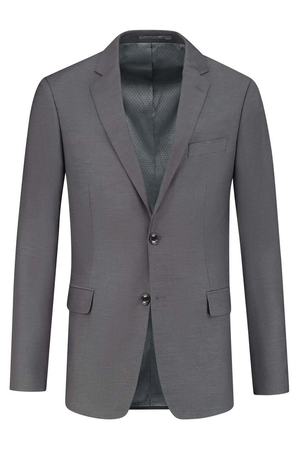 Pak wolblend - grijs 2-delig, elegante grijze blazer met klassieke snit en perfecte pasvorm.