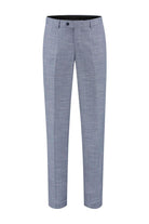 Pak structuur steenblauw 2-delig - stijlvolle, moderne broek voor een eigentijdse uitstraling.