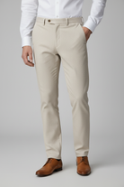 Pantalon stretchkatoen zand - andere pose