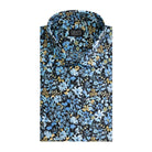 Print bloem blauw - bruin - Gents