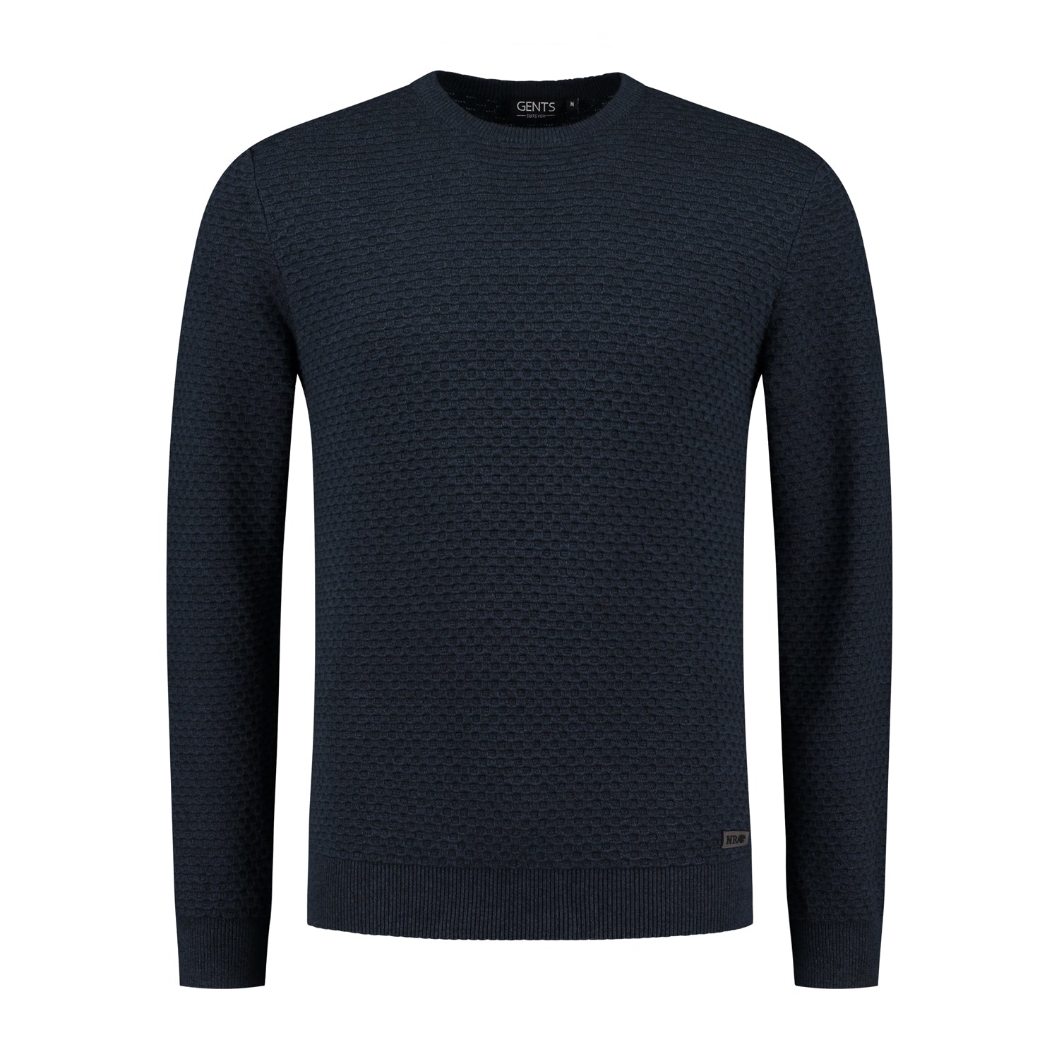 Roundneck jacquard blauw - Gents