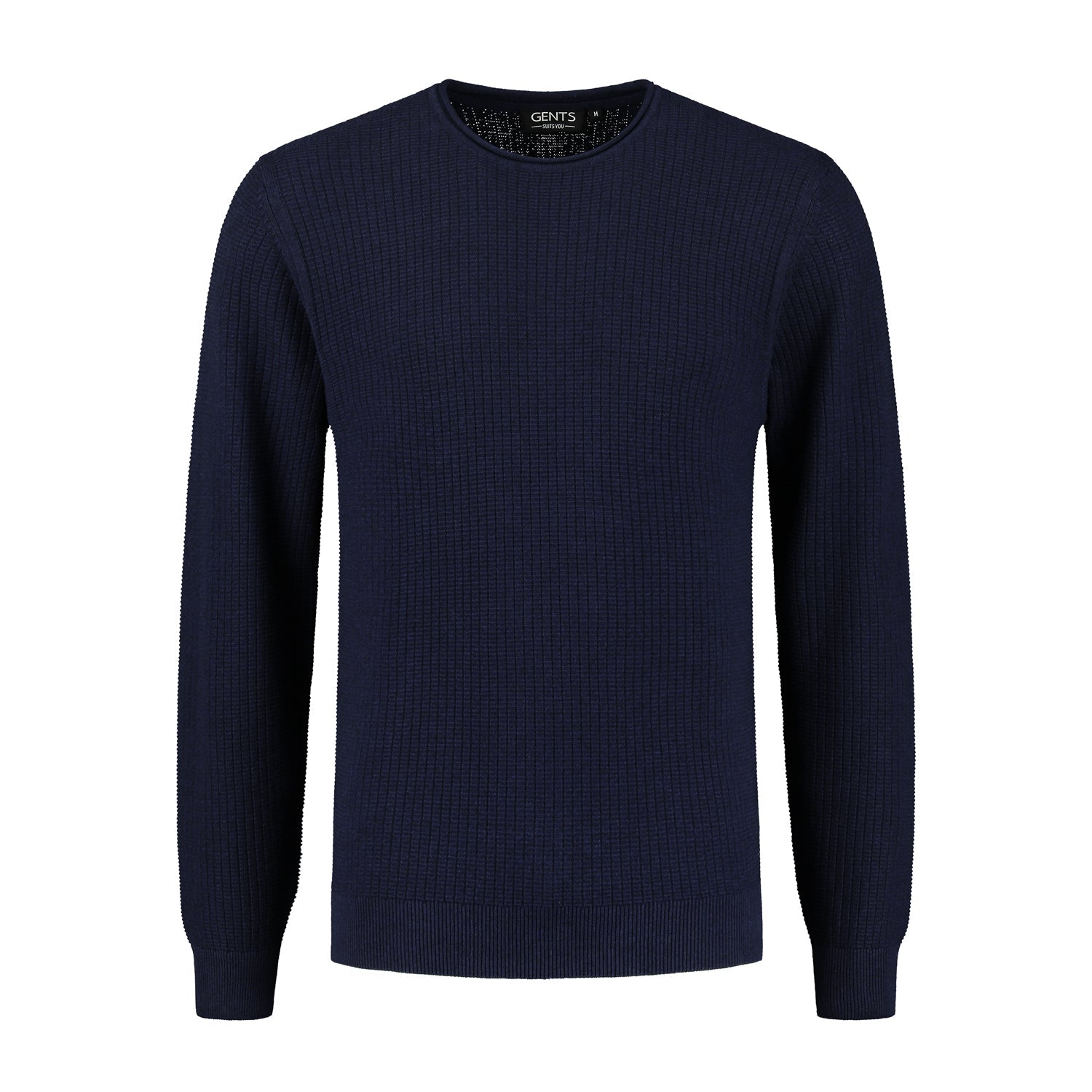 Roundneck structuur blauw - Gents