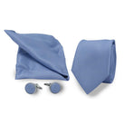 Set das manchet pochet l - blauw - Gents