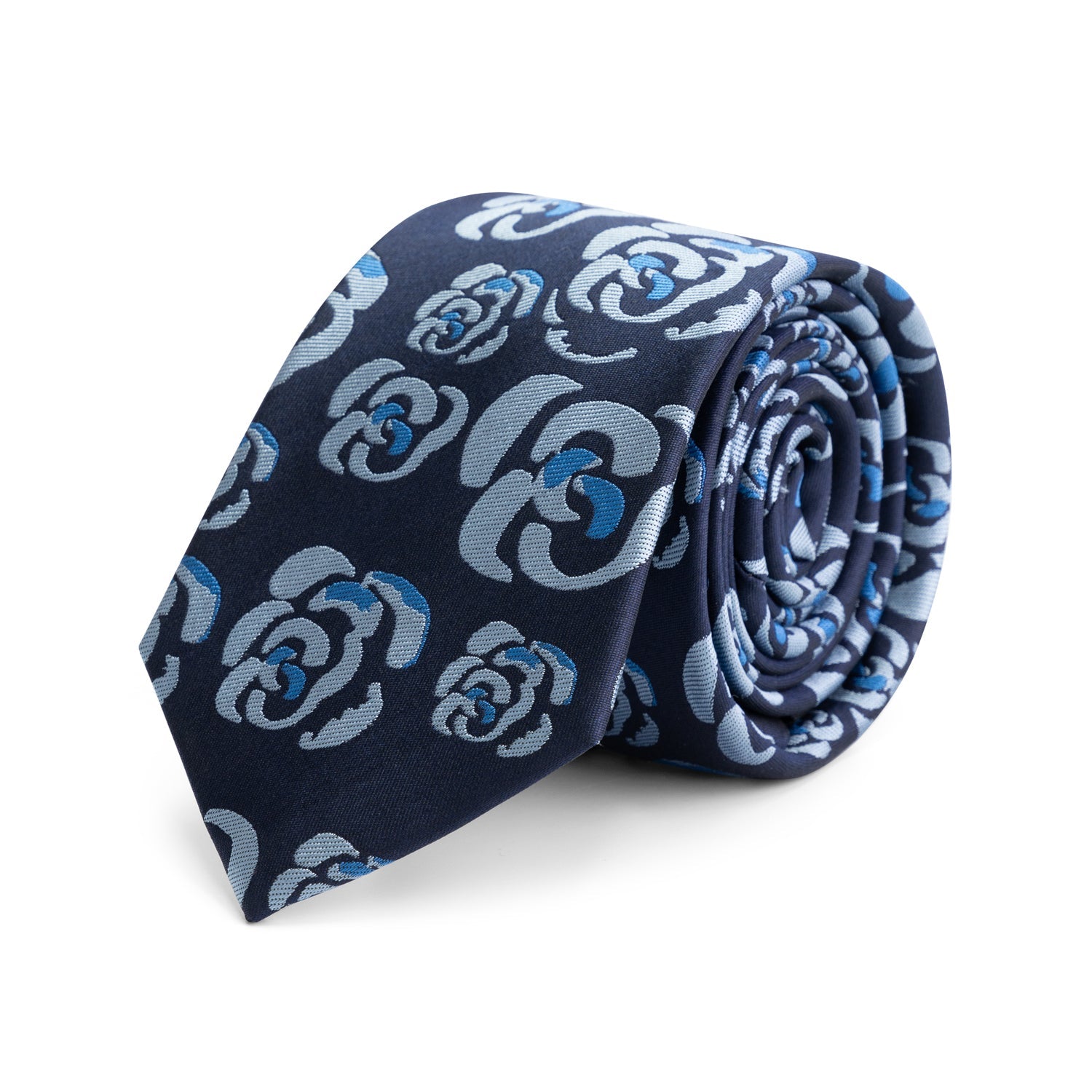 Stropdas zijde Blauw Bloem - Gents