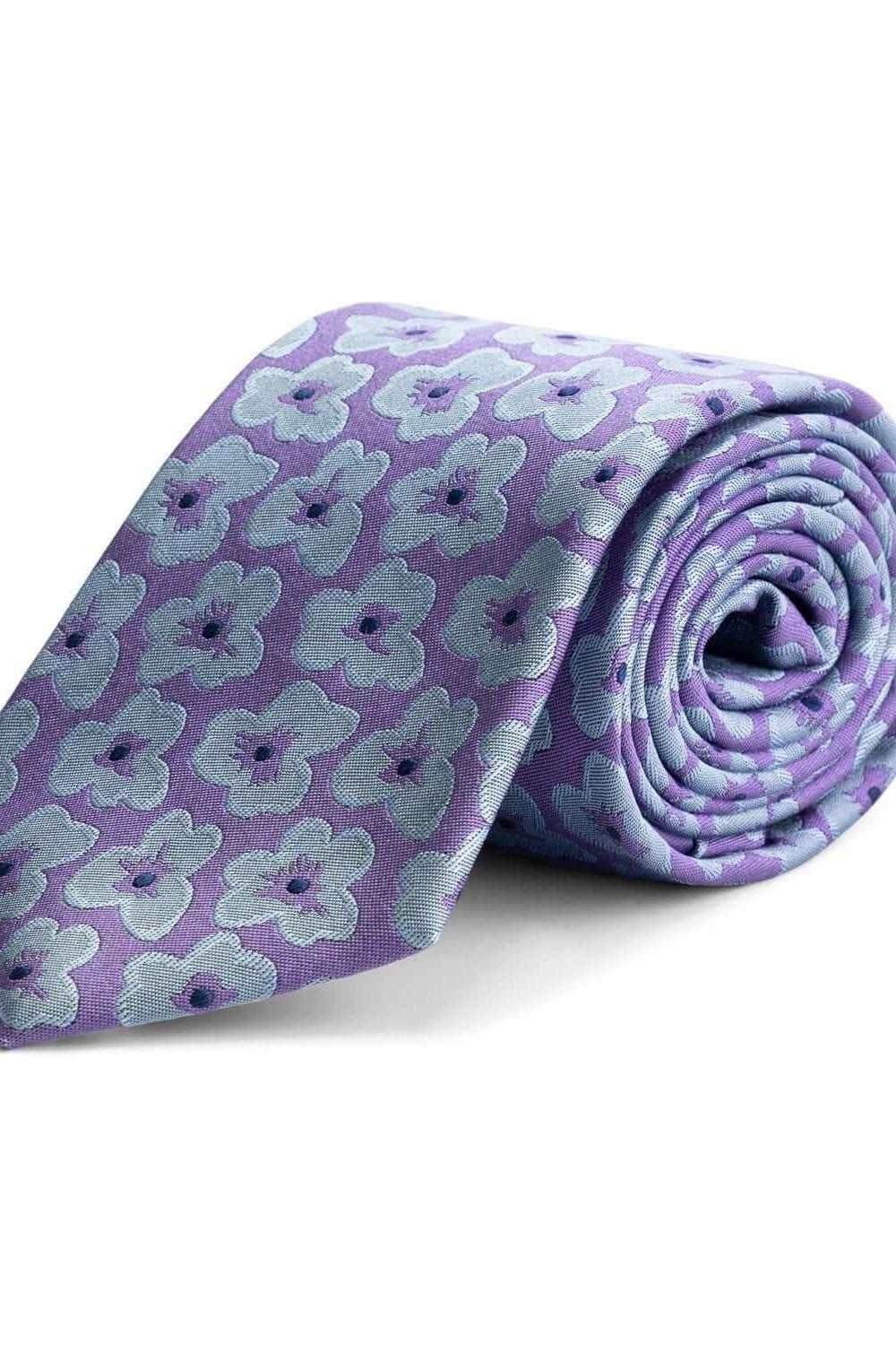 Stropdas zijde Paars Bloem - Gents