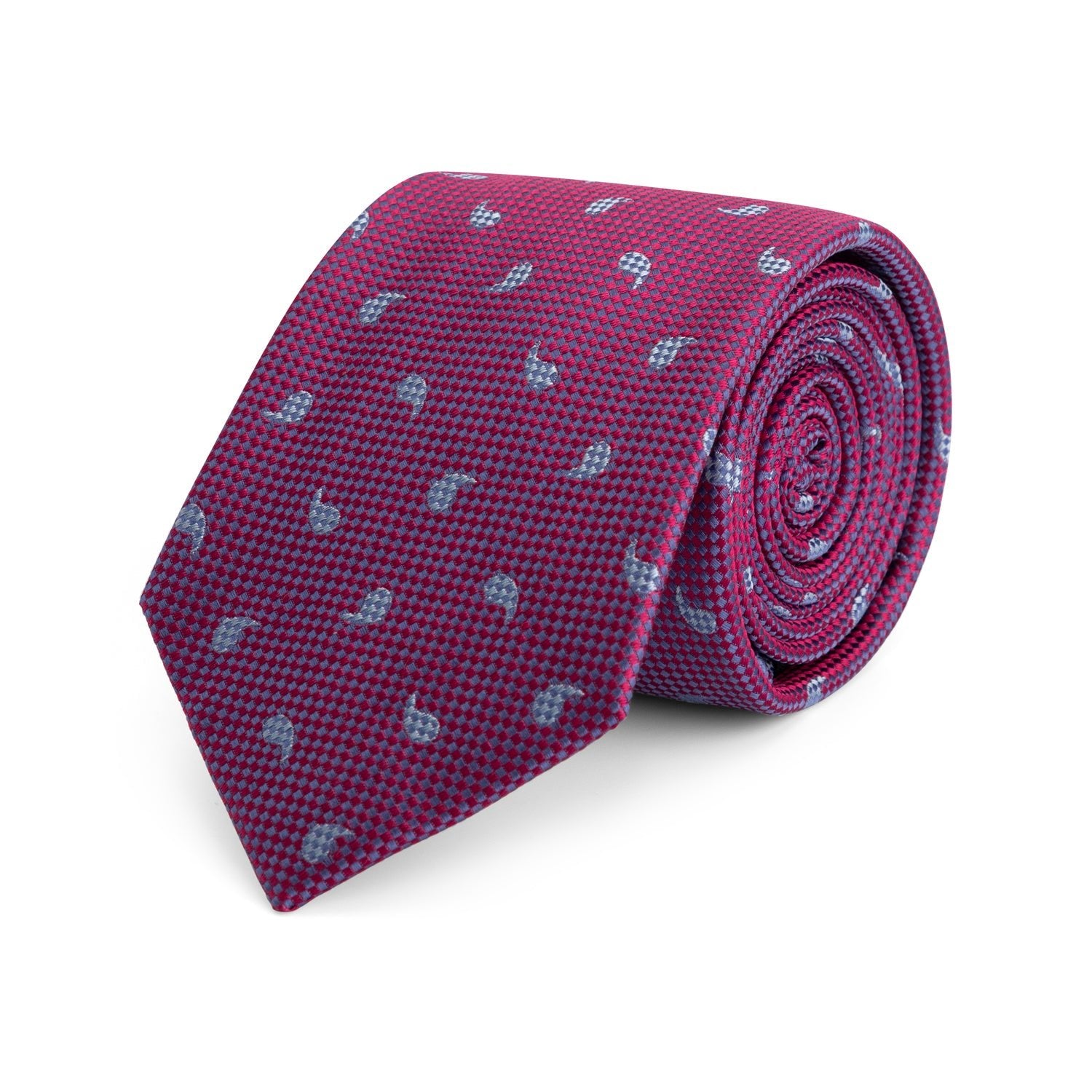 Stropdas zijde print paisley pattern roze - blauw - Gents