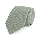 Stropdas zijde print ruit groen - ecru - Gents