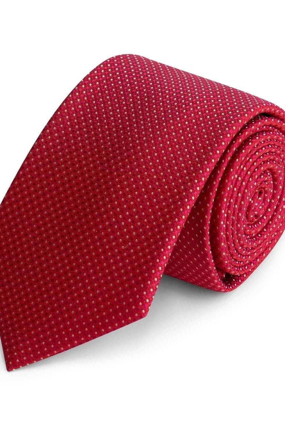 Stropdas zijde rood met stip - Gents