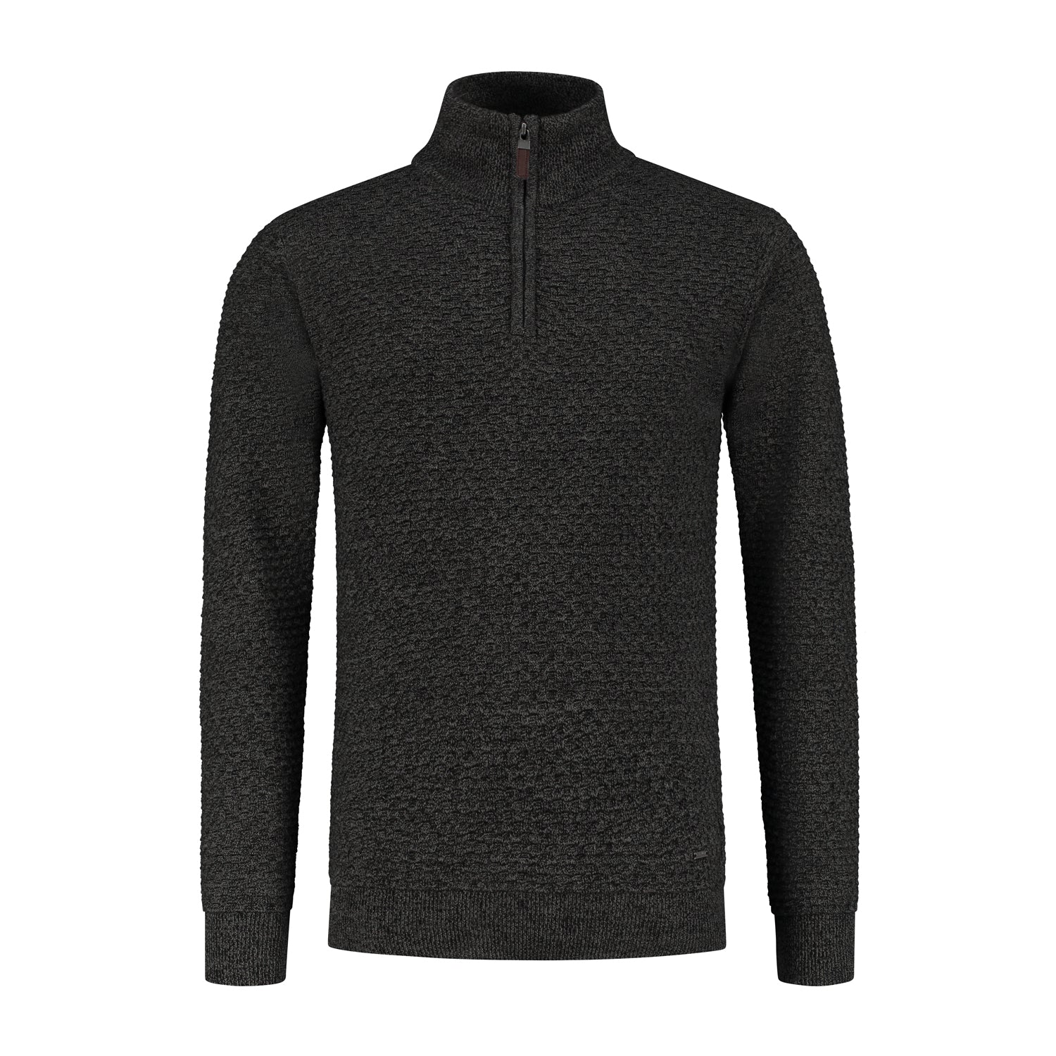 Trui halfzip groen grijs - Gents