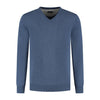 Trui V - hals softcotton blauw - Gents