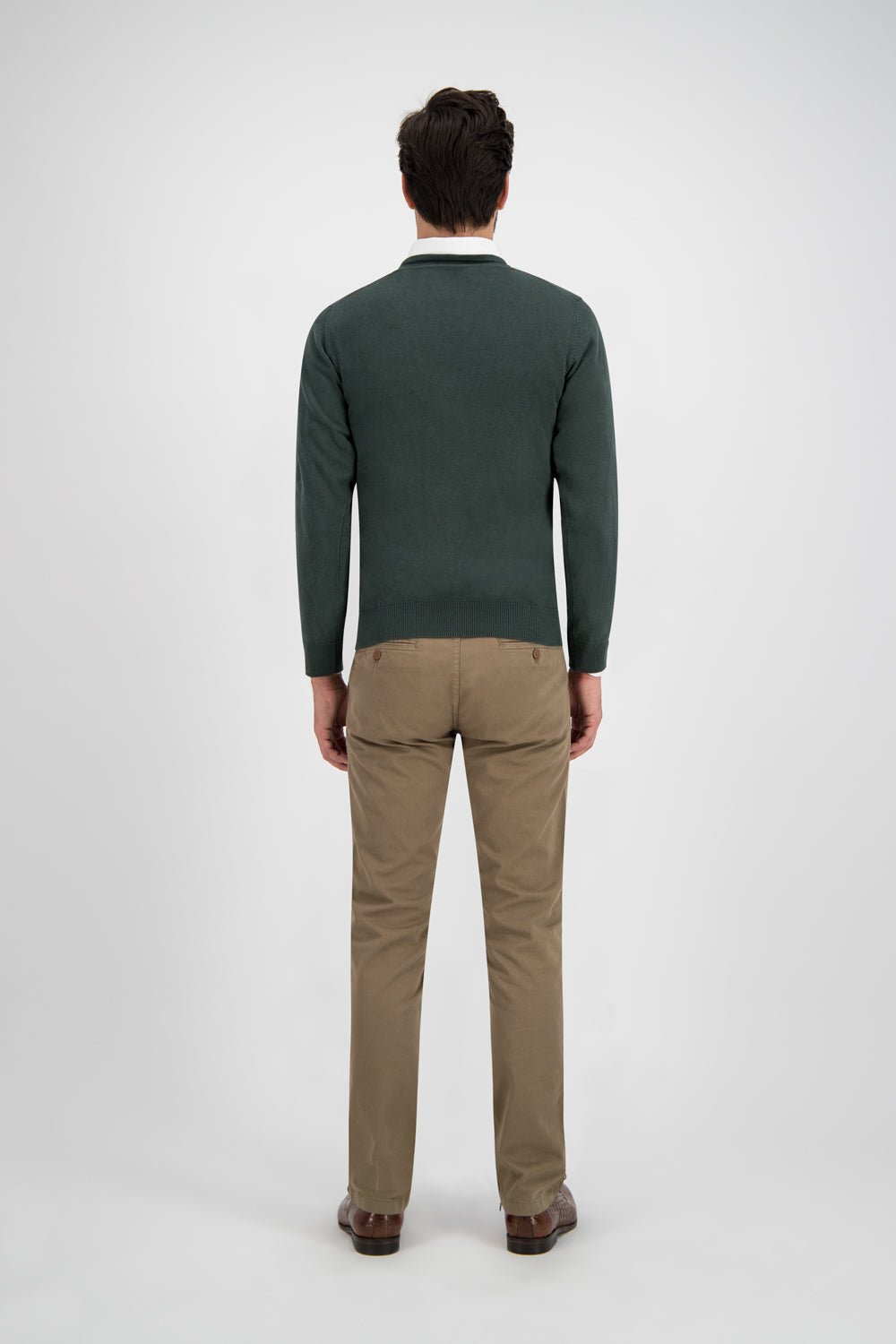 V - neck melange groen - Gents